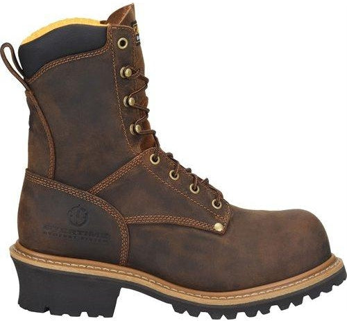 Carolina Men’s Poplar 8” Soft Toe WP Logger Work Boot - Brown - CA9053  - Overlook Boots
