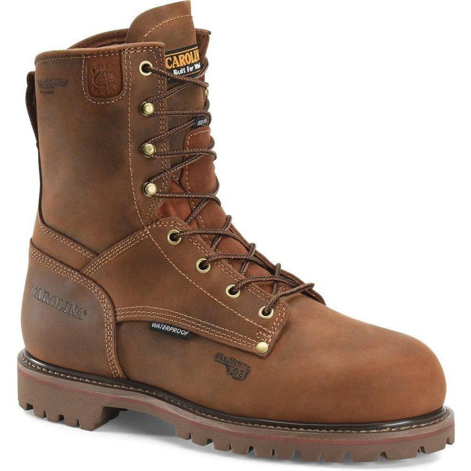Carolina Men's 28 Series 8" Comp Toe WP Ins Work Boot - Brown- CA9528 8 / Medium / Brown - Overlook Boots