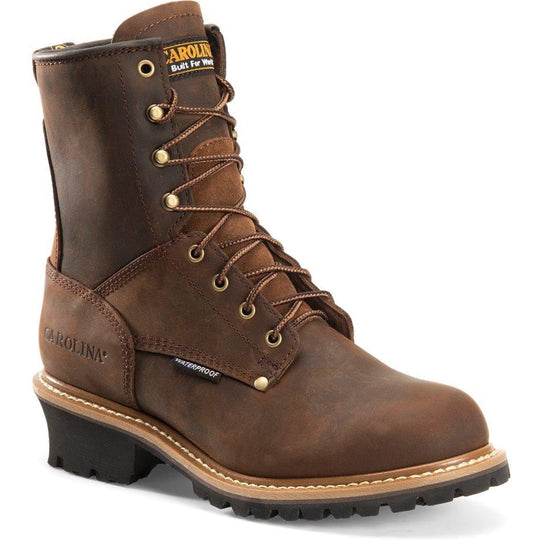 Carolina Men's Elm 8" Steel Toe Waterproof Logger Work Boot - Brown - CA9821 7.0 / Medium / Brown - Overlook Boots