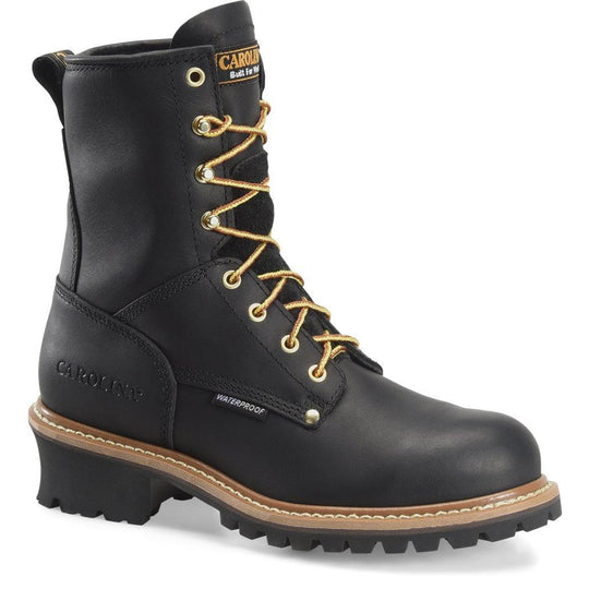 Carolina Men's Elm 8" Steel Toe Waterproof Logger Work Boot - Black - CA9823 8 / Medium / Black - Overlook Boots