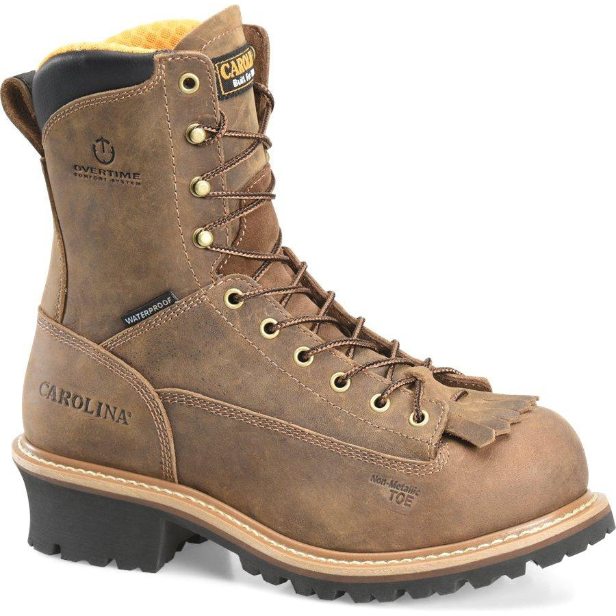 Carolina Men's Driller 8" Composite Toe Waterproof Logger Work Boot - Brown - CA9828 8 / Medium / Brown - Overlook Boots