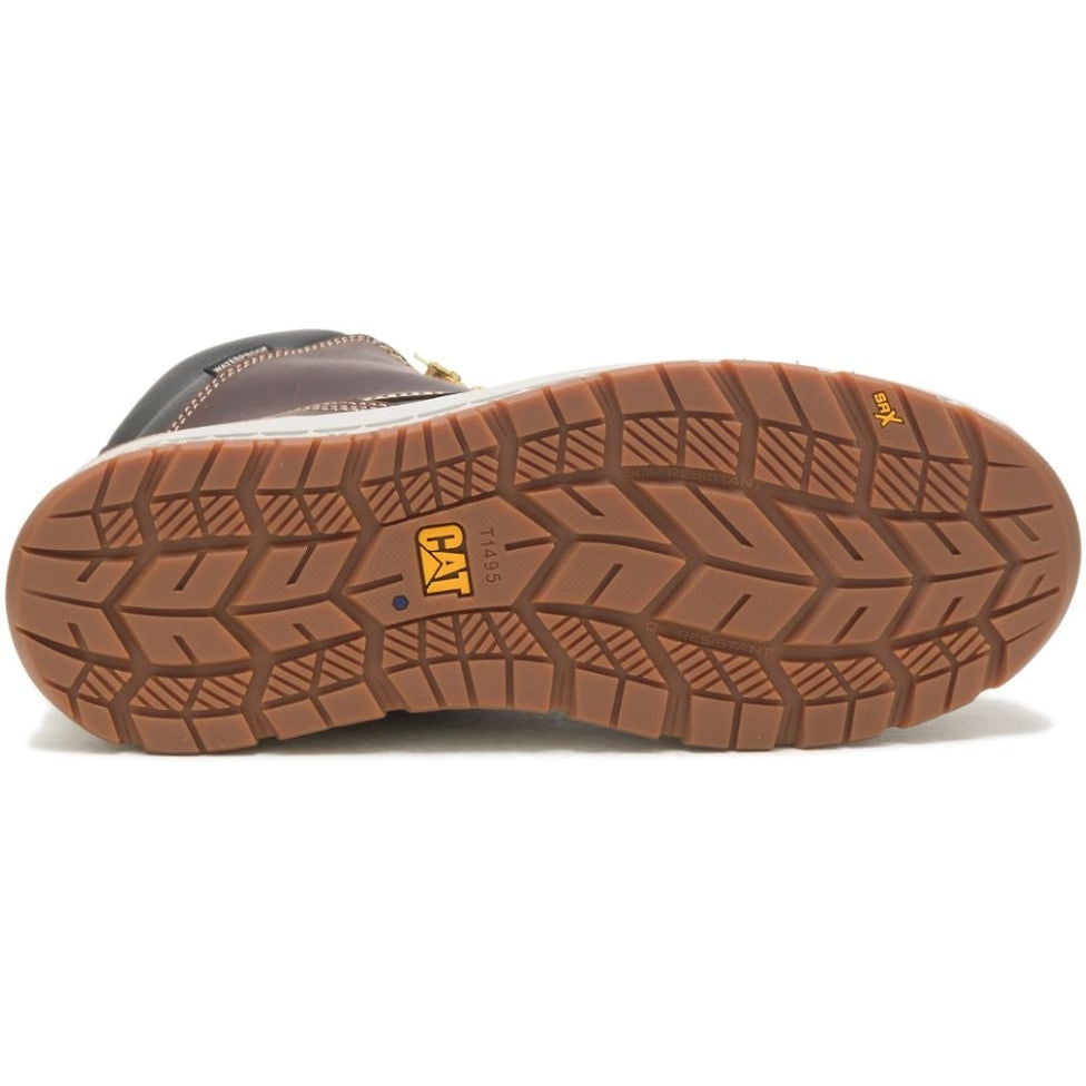 CAT Men's Impact Soft Toe WP Slip Resistant Work Boot -Brown- P51076  - Overlook Boots
