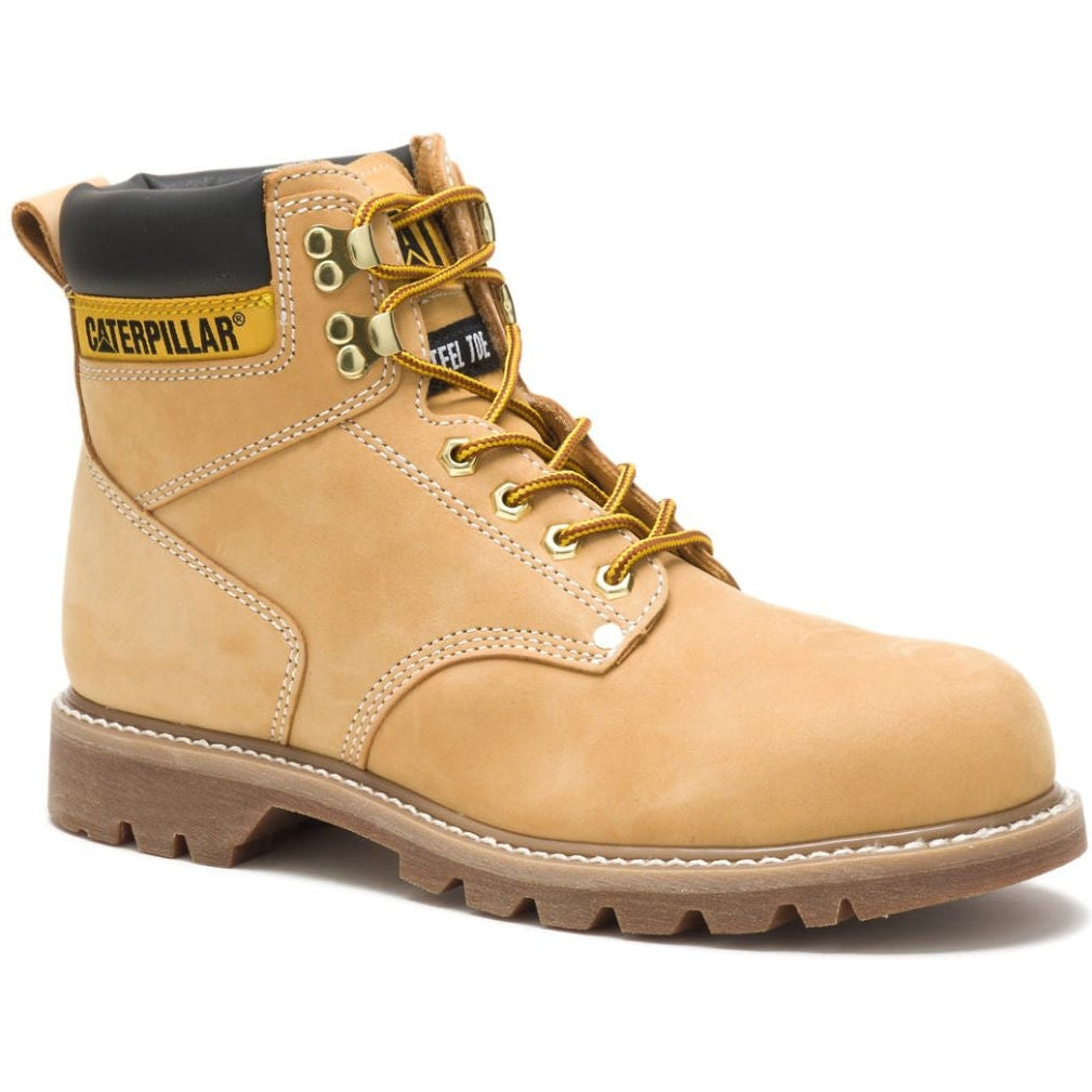 CAT Men's Second Shift Steel Toe Work Boot - Honey Nubuck - P89162  - Overlook Boots
