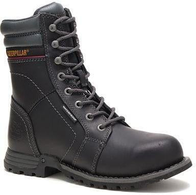 CAT Women's Echo Steel Toe Waterproof Rubber Outsole Work Boot - Black - P90899 5 / Medium / Black - Overlook Boots