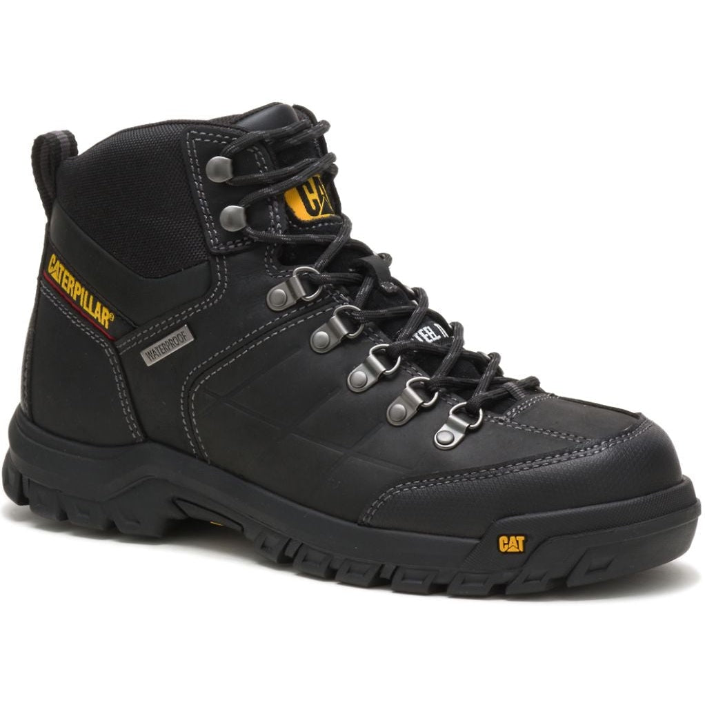CAT Men's Threshold Waterproof Steel Toe Work Boot - Black - P90936  - Overlook Boots