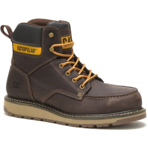 CAT Men's Calibrate Steel Toe Work Boot - Leather Brown - P91418  - Overlook Boots