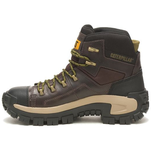 CAT Men's Invader Comp Toe Waterproof Hiker Work Boot -Coffee- P91541  - Overlook Boots