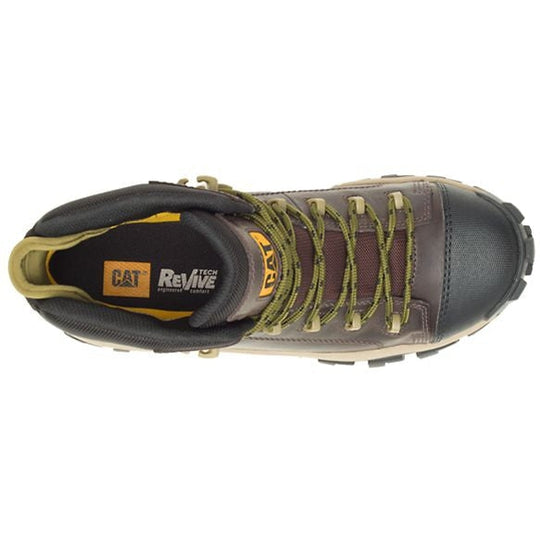 CAT Men's Invader Composite Toe Waterproof Hiker Work Boot -Coffee- P91541 - Overlook Boots