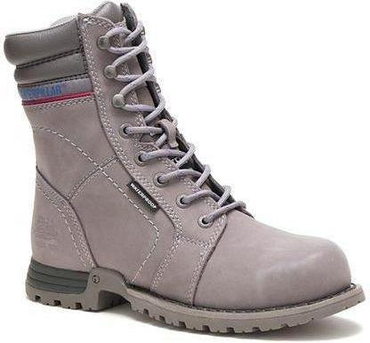 CAT Women's Echo Waterproof Steel Toe Work Boot - Grey - P90565 5 / Medium / Grey - Overlook Boots