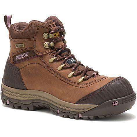 CAT Women's Ally 6” Comp Toe WP Imported Work Boot - Brown - P90760 5 / Medium / Brown - Overlook Boots