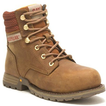 CAT Women's Paisley 6" Steel Toe Slip Resist Work Boot -Pyramid- P91573 5 / Medium / Brown - Overlook Boots
