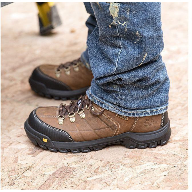 Threshold Waterproof Mens Black Caterpillar Boots Caterpillar