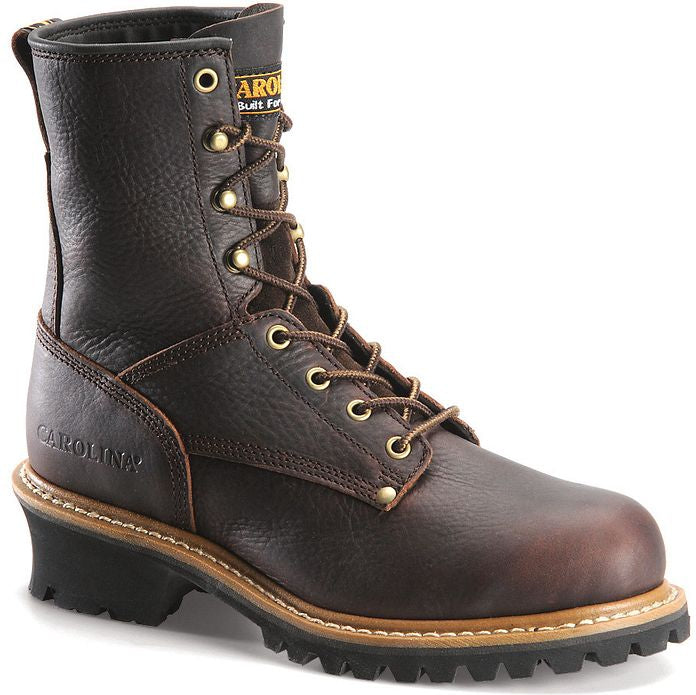Carolina Men's Elm Logger 8" Steel Toe Slip Resist Work Boot -Brown- 1821  - Overlook Boots