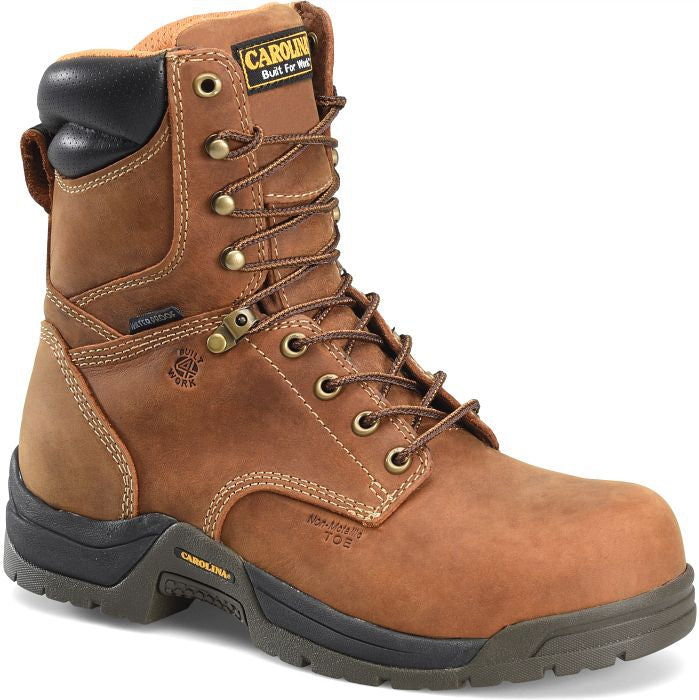 Carolina Men's Bruno Hi 8" Soft Toe WP Slip Resist Work Boot -Brown- CA8020  - Overlook Boots