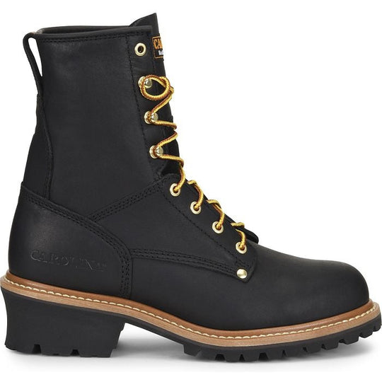 Carolina Men's Elm 8" Steel Toe Unlined Logger Slip Resistant Work Boot -Black- CA1825 7.0 / Medium / Black - Overlook Boots