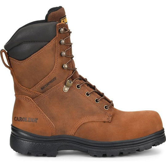 Carolina Men's Surveyor 8" Steel Toe Waterproof Slip Resistant Work Boot -Brown- CA3524 8.0 / Medium / Brown - Overlook Boots