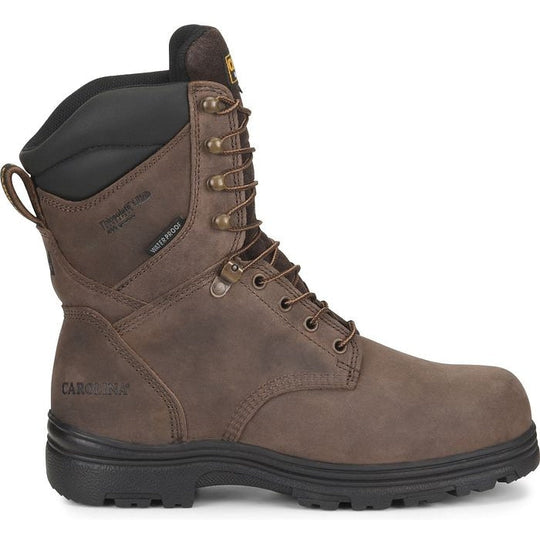 Carolina Men's Surveyor 8" Steel Toe Waterproof Slip Resistant Work Boot -Brown- CA3534 8.0 / Medium / Brown - Overlook Boots