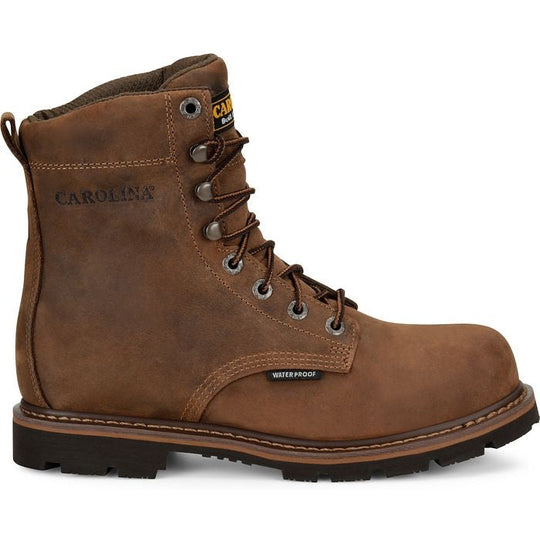 Carolina Men's Installer 8" Steel Toe Waterproof Slip Resisting Work Boot -Brown- CA3557 8.0 / Medium / Brown - Overlook Boots