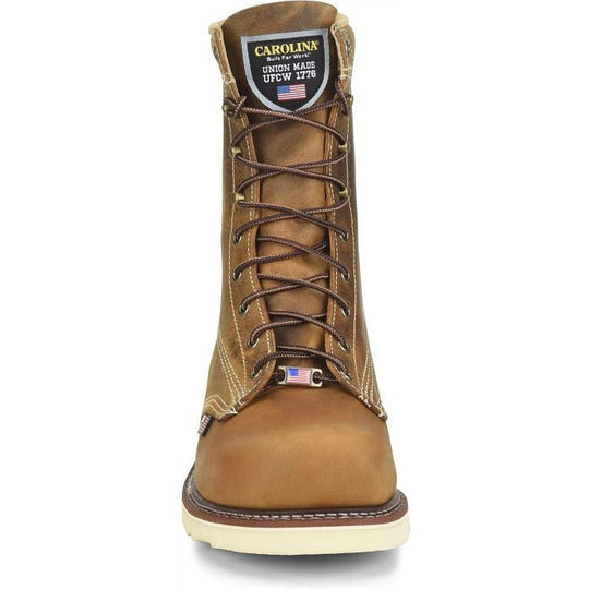 Carolina Men's Amp USA 8" Steel Toe Slip Resistant Work Boot -Brown- CA7505 - Overlook Boots
