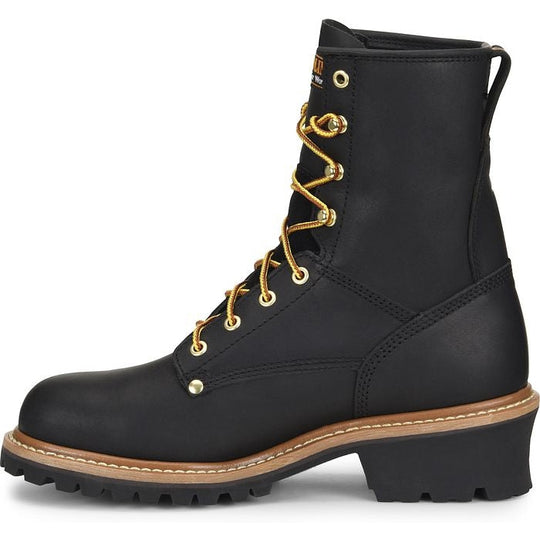 Carolina Men's Elm 8" Steel Toe Unlined Logger Slip Resistant Work Boot -Black- CA1825 - Overlook Boots