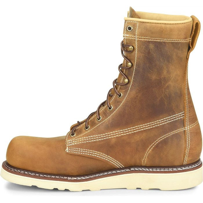 Carolina Men's Amp USA 8" Steel Toe Slip Resistant Work Boot -Brown- CA7505 - Overlook Boots