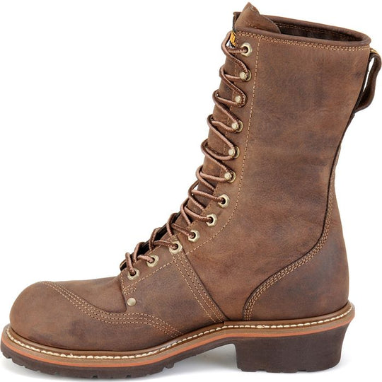 Carolina Men's Linesman 10" Soft Toe Waterproof Slip Resistant Work Boot -Brown- CA904 - Overlook Boots