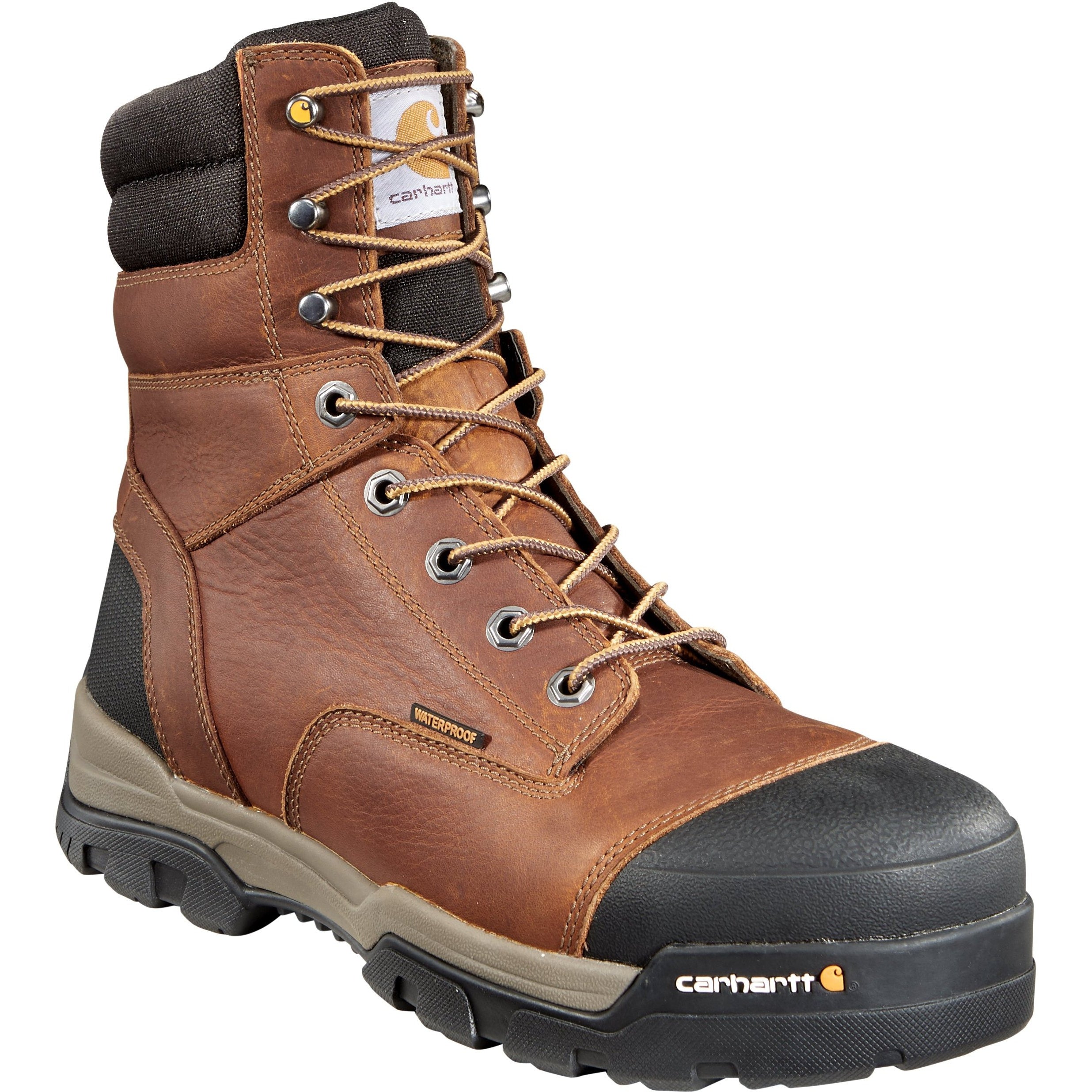 Carhartt Men's Ground Force 8" Composite Toe Waterproof Work Boot - Brown - CME8355 8 / Medium / Brown - Overlook Boots