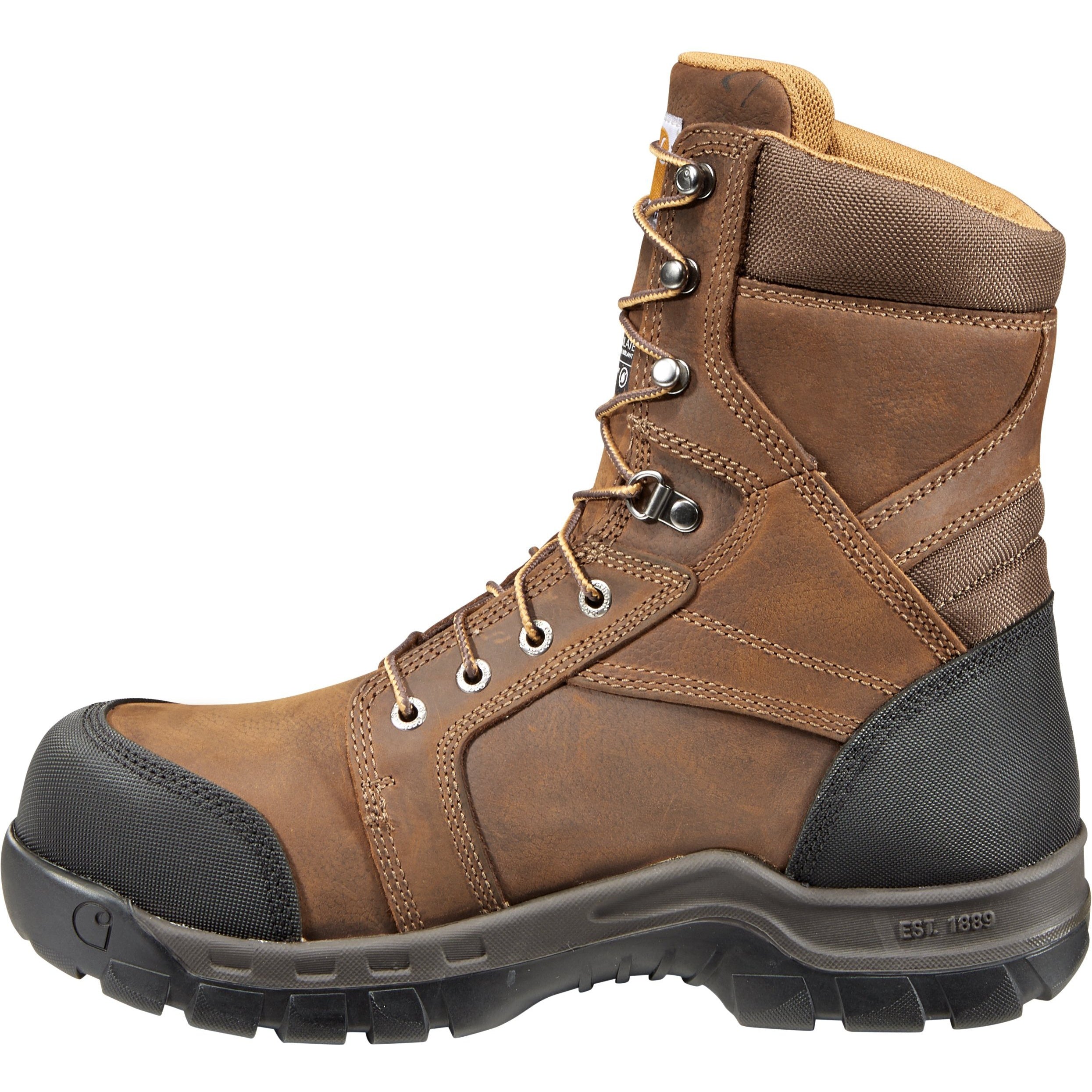 Carhartt Men's Rugged Flex 8" Composite Toe Ins Waterproof Work Boot Brown CMF8389 - Overlook Boots