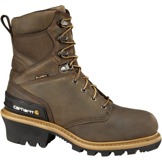 Carhartt Men's 8" Composite Toe Waterproof Ins Climbing Work Boot - Brown - CML8369 - Overlook Boots