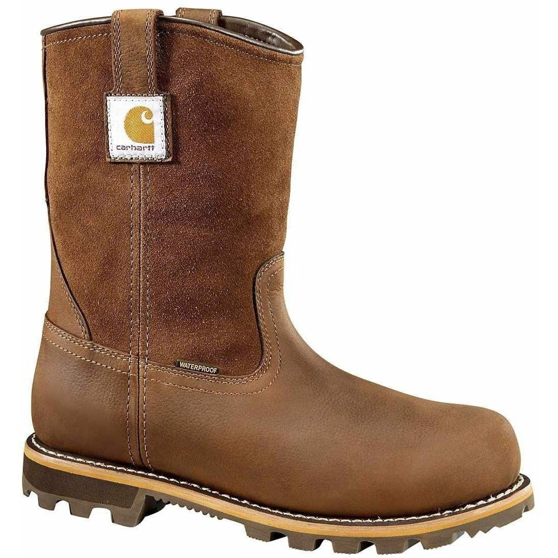 Carhartt Men's Wellington 10" Soft Toe WP Work Boot - CMP1053 8 / Medium / Brown - Overlook Boots