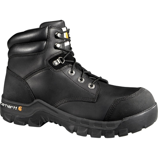 Carhartt Men's 6" Rugged Flex Composite Toe Waterproof CSA Work Boot Black CMR6971 8 / Medium / Black - Overlook Boots