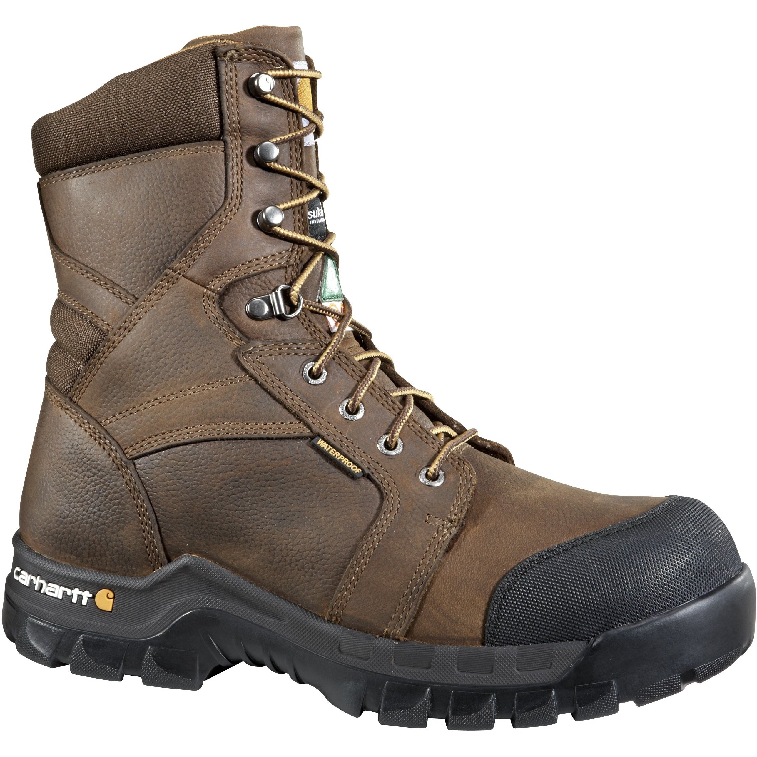 Carhartt Men's 8" Rugged Flex Comp Toe WP CSA Work Boot Brown CMR8939 8 / Wide / Brown - Overlook Boots