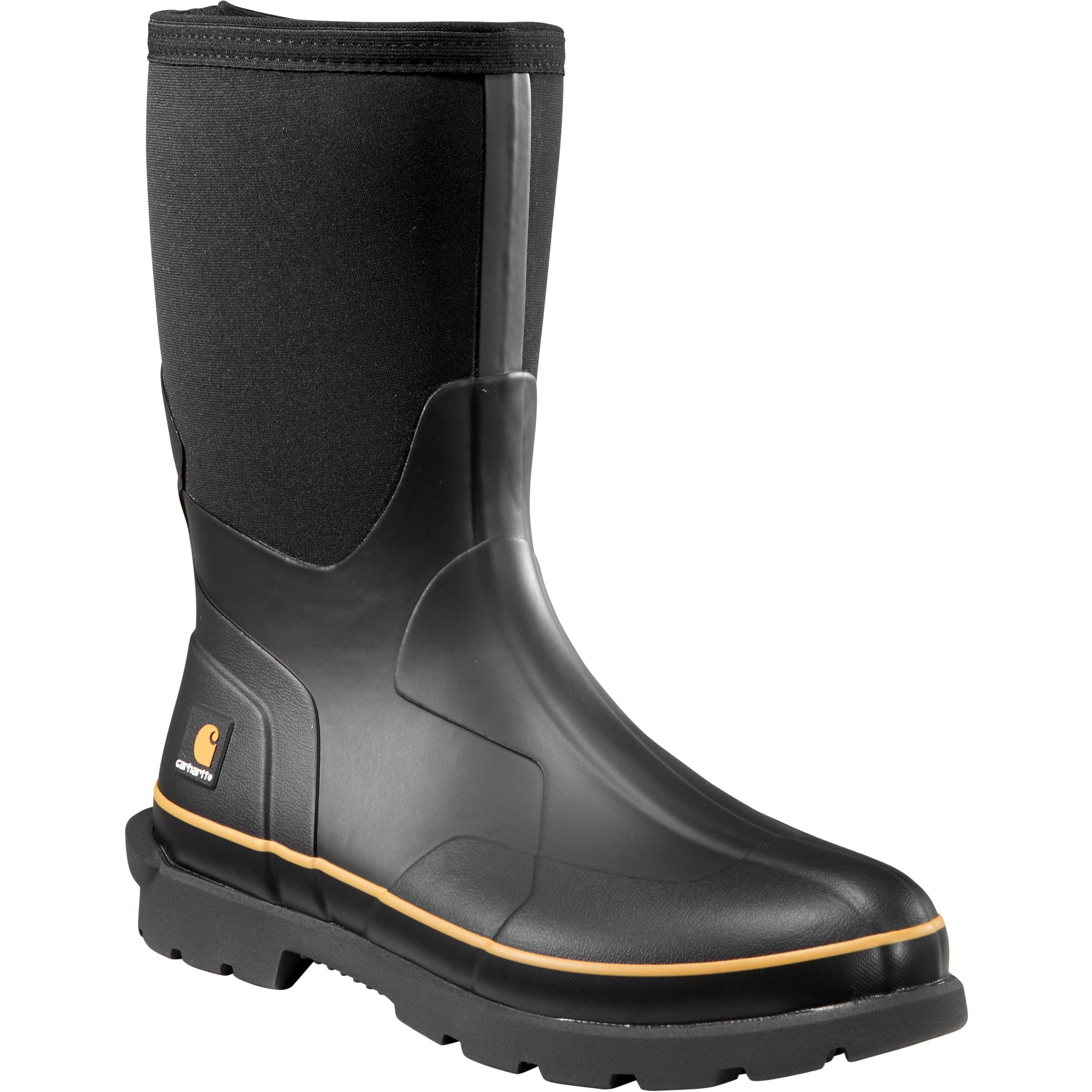 Carhartt Men's Mudrunner 10" Soft Toe WP Rubber Work Boot- CMV1121 7 / Medium / Black - Overlook Boots