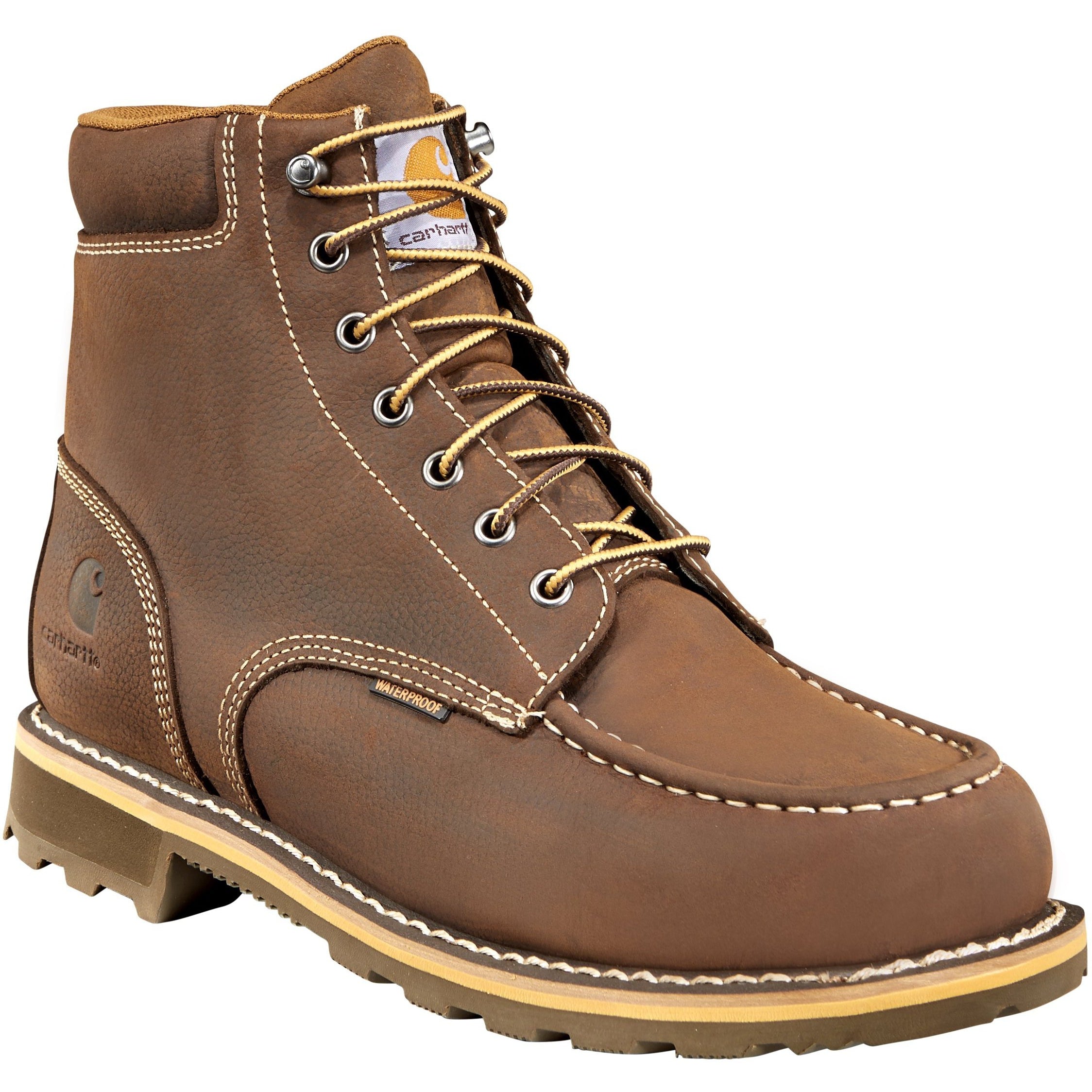 Carhartt Men's 6" Soft Toe Waterproof Work Boot - Brown - CMW6197 8 / Medium / Brown - Overlook Boots
