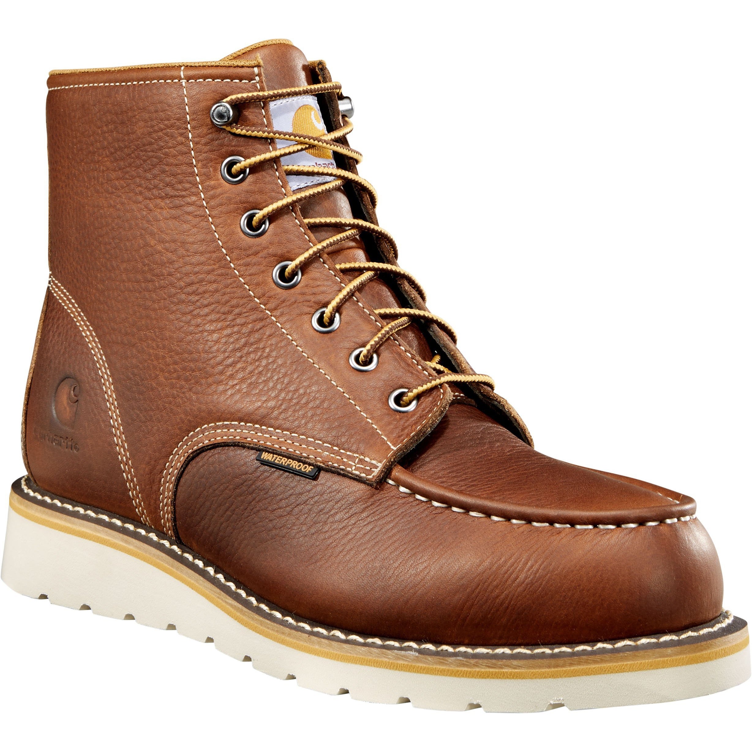 Carhartt Men's 6" Soft Toe Waterproof Wedge Work Boot - Tan - CMW6175 8 / Medium / Tan - Overlook Boots