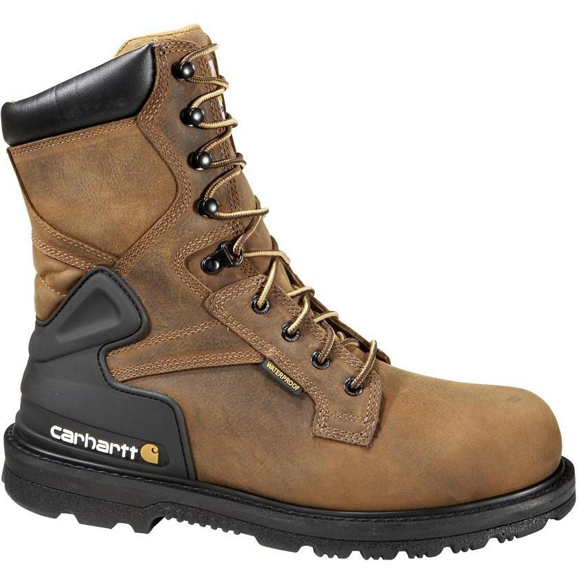 Carhartt Men's 8" Steel Toe Waterproof Work Boot - Brown - CMW8200 8 / Medium / Brown - Overlook Boots