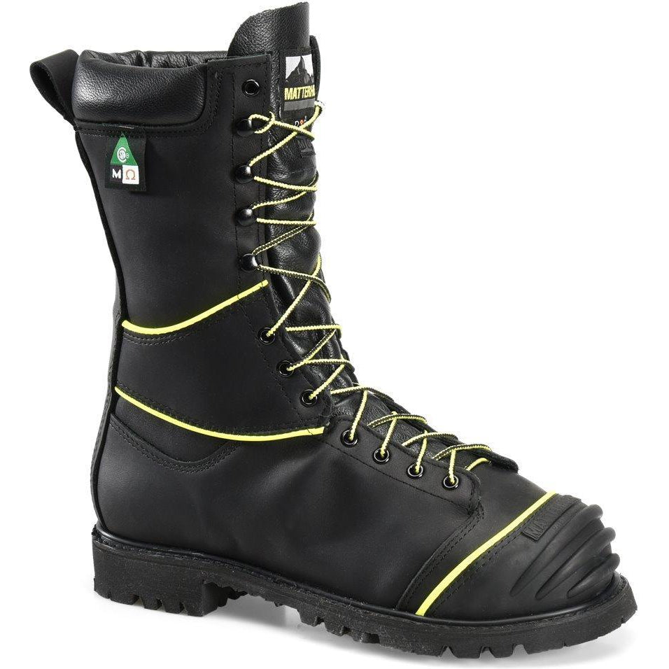 Matterhorn Men's Klondike 10" Steel Toe WP Ins Metguard PR USA Made Work Boot CV12000 7 / Medium / Black - Overlook Boots