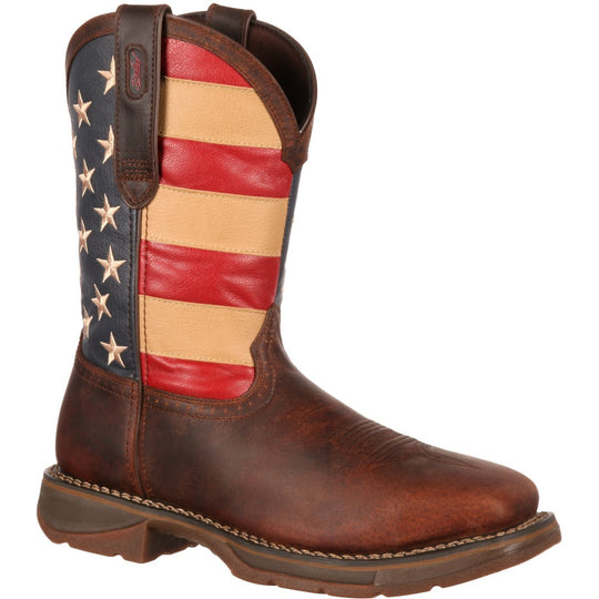 Durango Men's Rebel 11" Steel Toe Western Flag Boot - Brown - DB020 7.0 / Medium / Brown - Overlook Boots