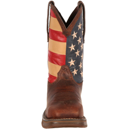 Durango Men's Rebel 11" Steel Toe Western Flag Boot - Brown - DB020  - Overlook Boots