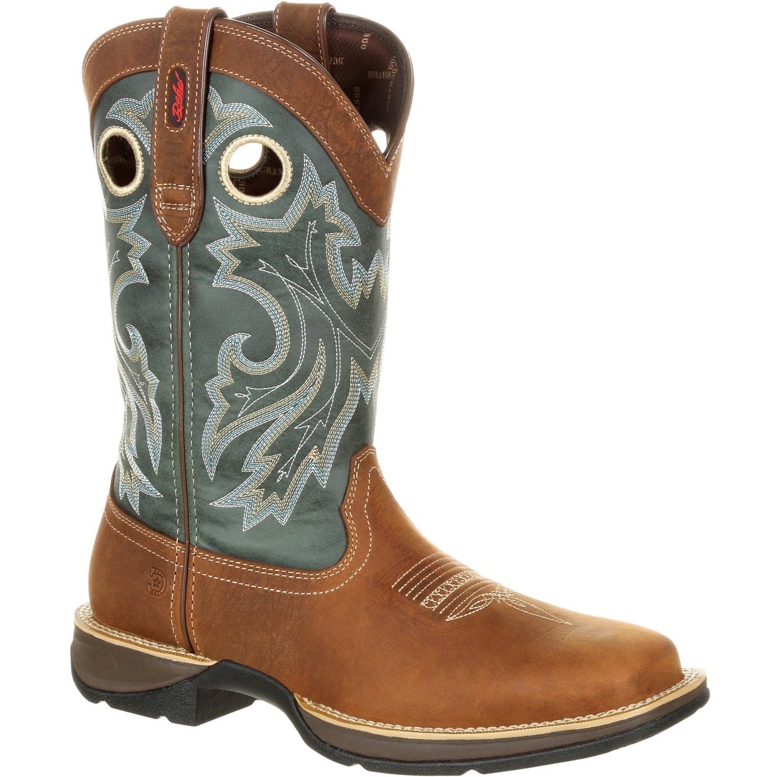Durango Men's Rebel 12" Square Toe Pull-On Western Boot- Clover DDB0131 8 / Medium / Brown - Overlook Boots