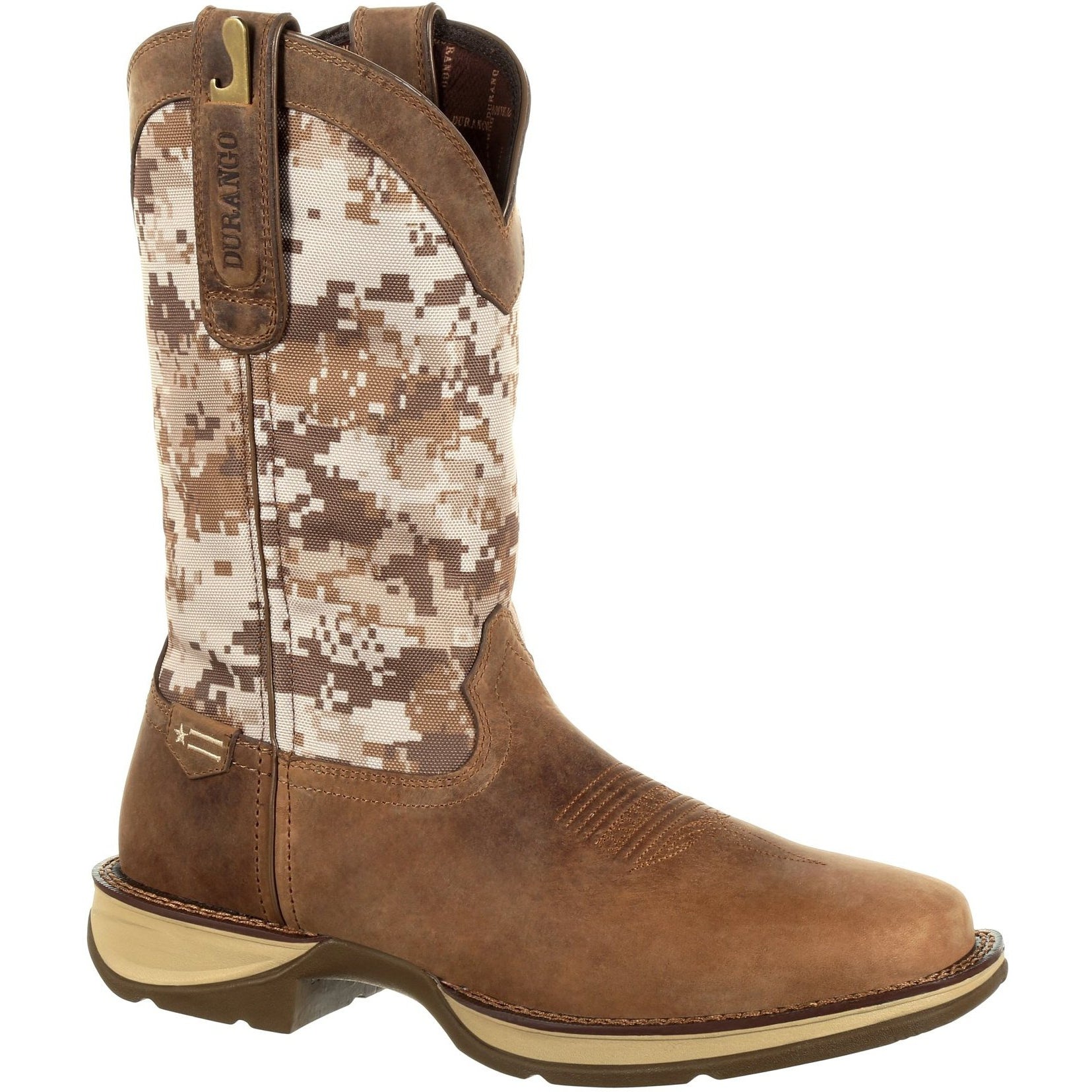 Durango Men's Rebel 12" Square Toe Pull-On Western Boot- Brown DDB0166 7 / Medium / Brown - Overlook Boots