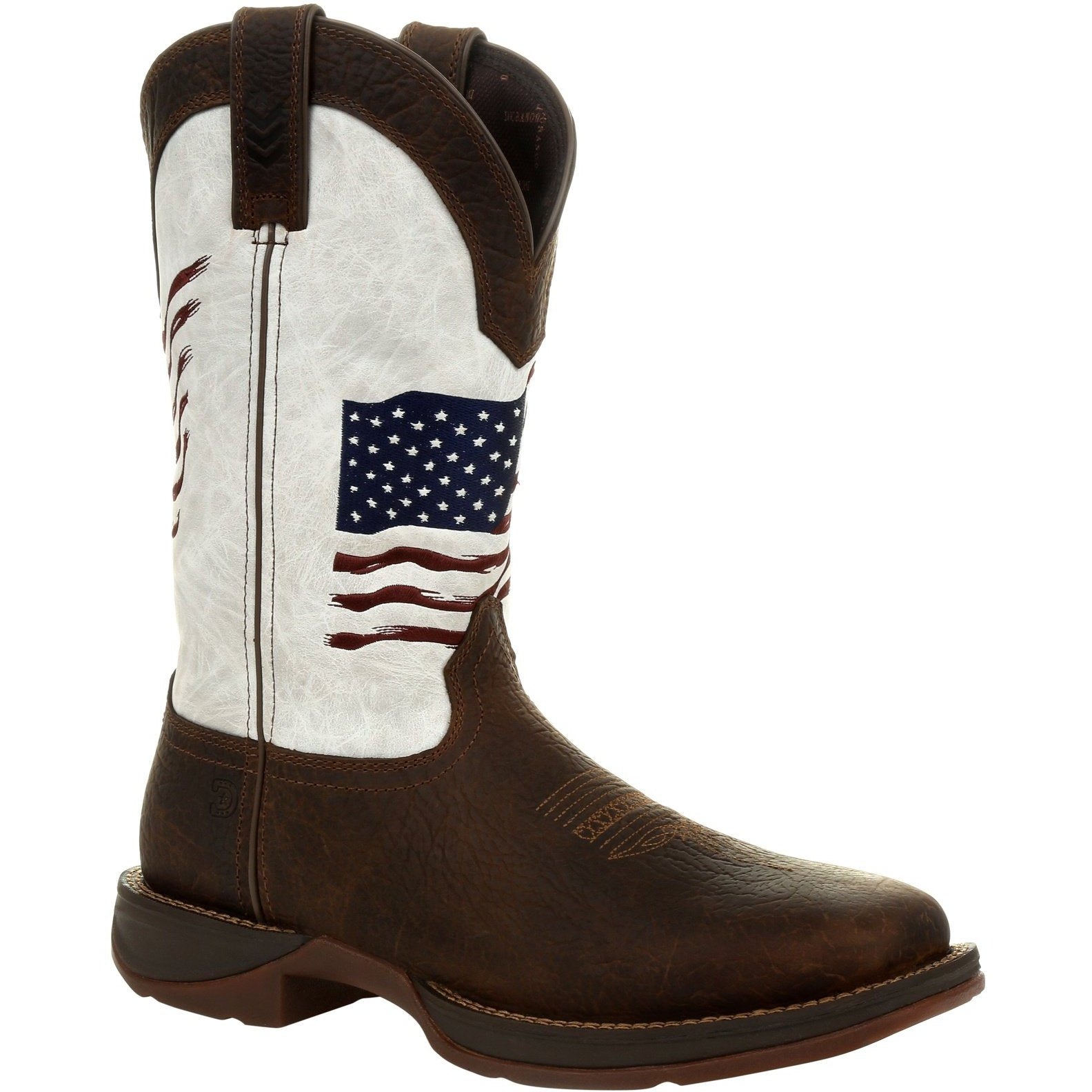 Durango Women's Lady Rebel Distressed Flag 11" Square Toe Western Boot DRD0394 6 / Medium / Brown - Overlook Boots