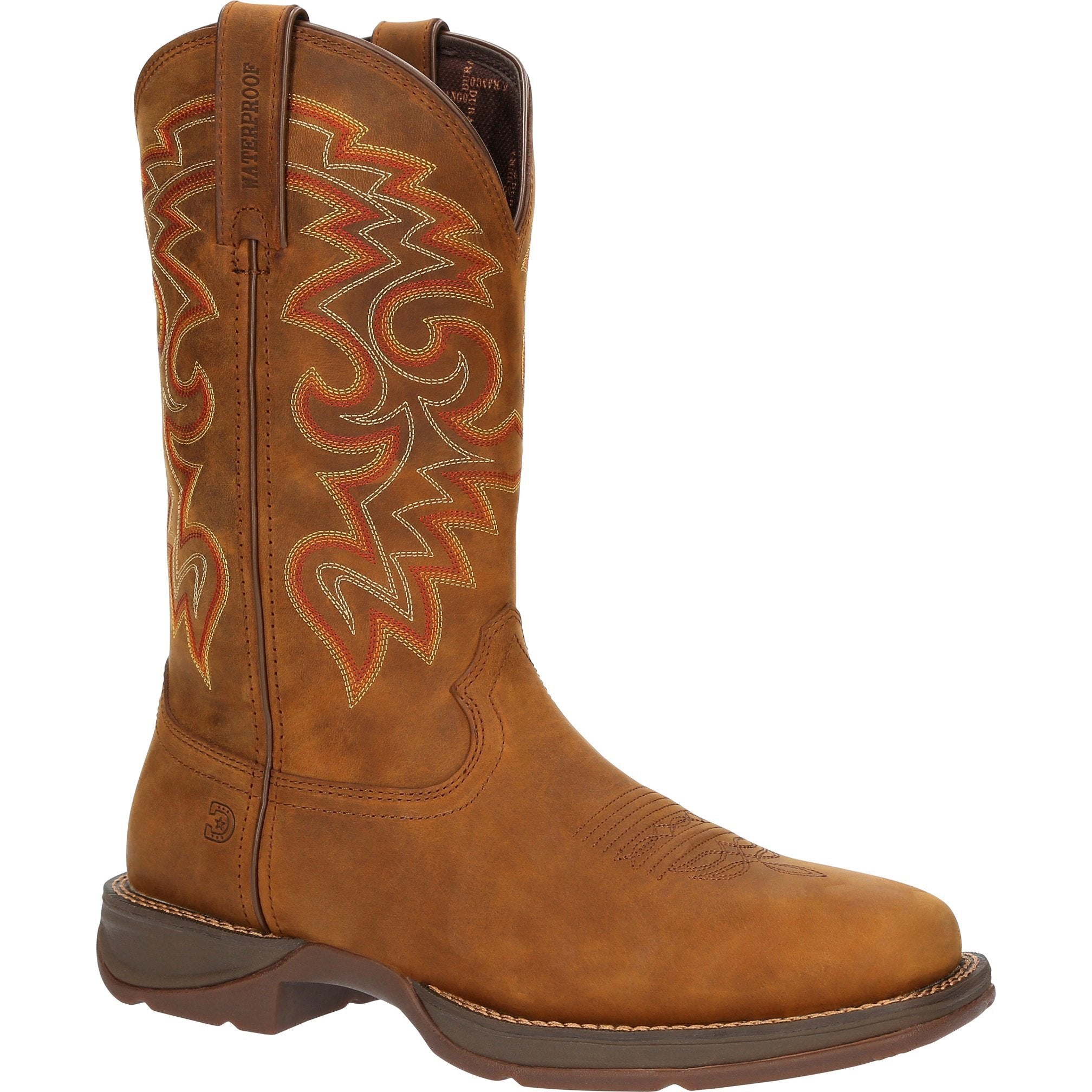 Durango Men's Rebel™ 12" Square Toe WP Western Boot - Russet - DDB0361 7 / Medium / Brown - Overlook Boots