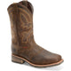 Double H Men's Jeyden 11" Square Toe Waterproof Western Work Boot- Brown - DH4124 7.5 / Medium / Light Brown - Overlook Boots