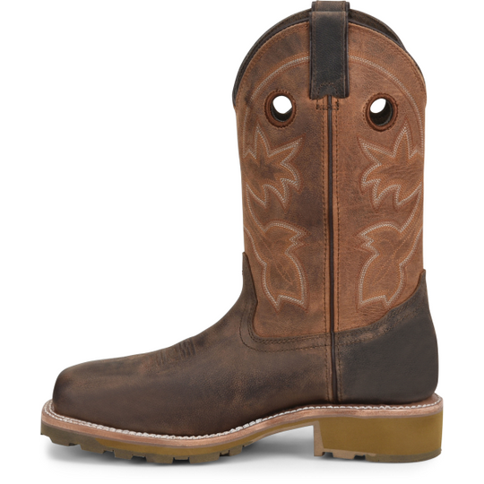 Double H Men's Abner 12" Square Toe Waterproof Western Work Boot - Brown - DH4353 - Overlook Boots