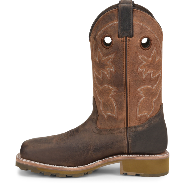 Double H Men's Abner 12" Sqr Toe WP Western Work Boot - Brown - DH4353  - Overlook Boots