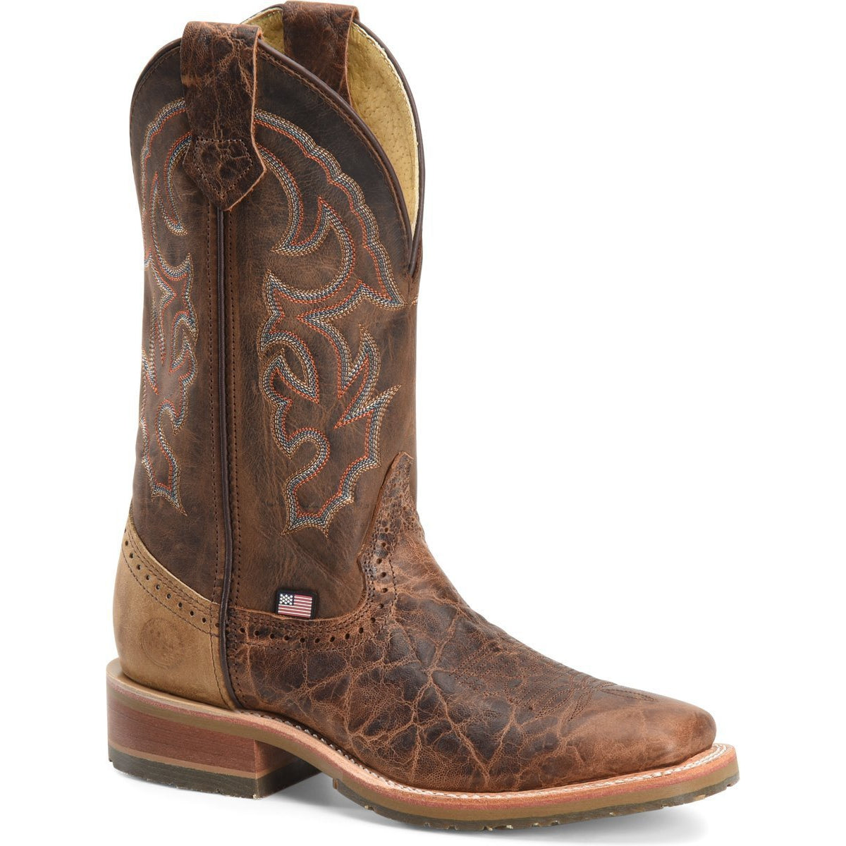 Double H Men's Harshaw 12" Sqr Toe USA Made Western Work Boot - DH4645 7.5 / Medium / Light Brown - Overlook Boots