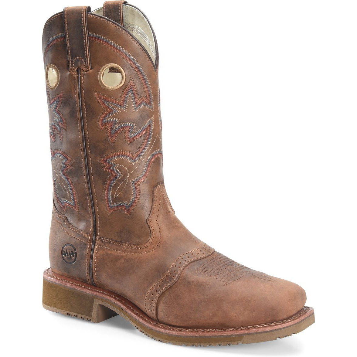 Double H Men's Antonio 13" Square Toe Western Work Boot- Brown- DH5134 7.5 / Medium / Light Brown - Overlook Boots