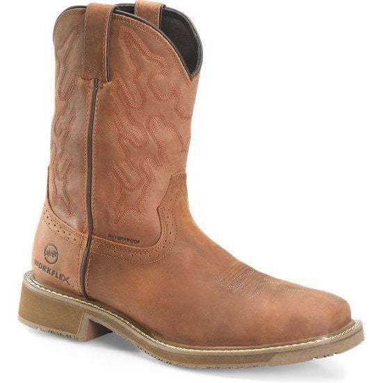 Double H Men's Jacob 10" Comp Toe WP Western Work Boot- Brown- DH5143 7.5 / Medium / Brown - Overlook Boots