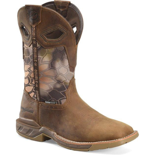 Double H Men's Phantom Rider 11" Square Toe WP Western Work Boot- DH5365 7.5 / Medium / Brown - Overlook Boots